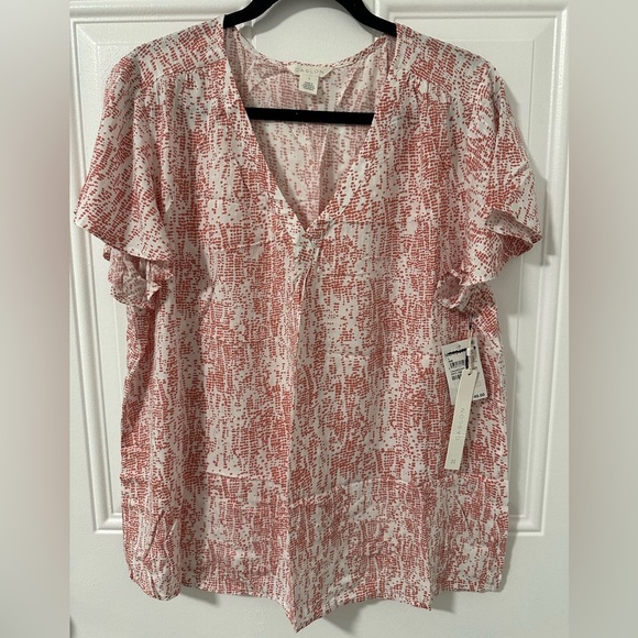 Caslon‎ Red and White Patterned Blouse - Picture 2 of 16